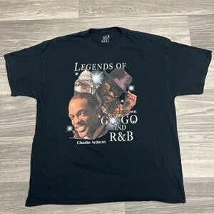 Vintage Charlie Wilson Chuck Brown Shirt Mens‎ 2XL Black R&B Go-Go Funk Music